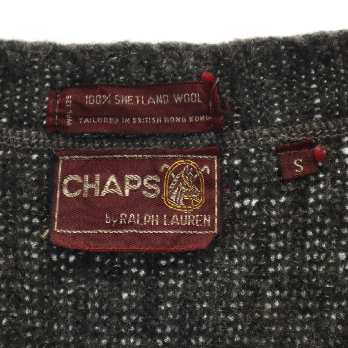 Chaps by Ralph Lauren チャップスバイラルフローレン 70s 80s ヴィンテージ Vネック ニットベスト S グレー メンズ