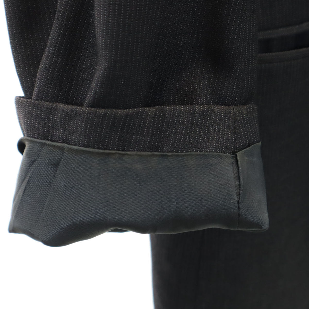 ARMANI COLLEZIONI アルマーニ コレツィオーニ イタリア製 ストライプ柄 テーラードジャケット 46 グレー メンズ