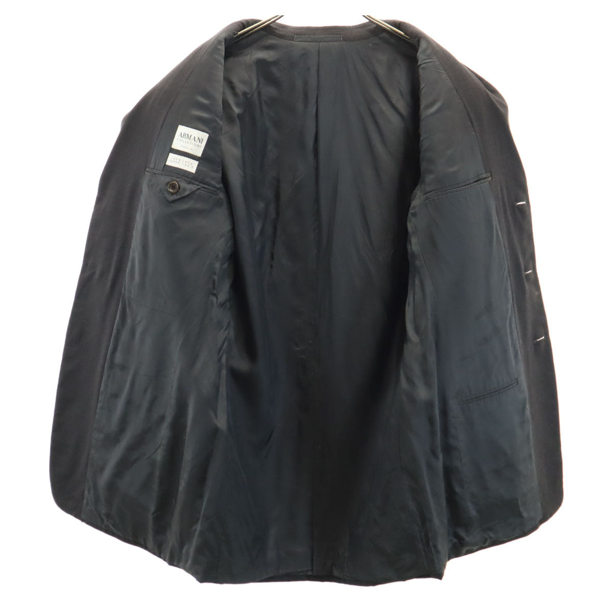ARMANI COLLEZIONI アルマーニ コレツィオーニ イタリア製 ストライプ柄 テーラードジャケット 46 グレー メンズ