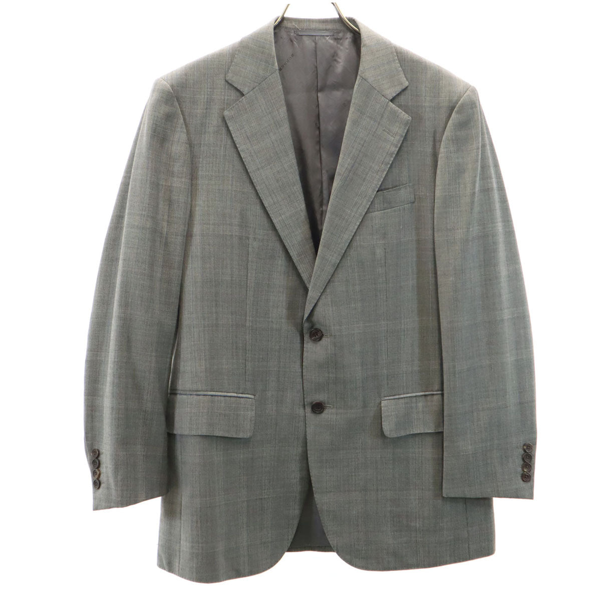 BURBERRY LONDON バーバリーロンドン 日本製 チェック柄 テーラードジャケット A5 グレー メンズ