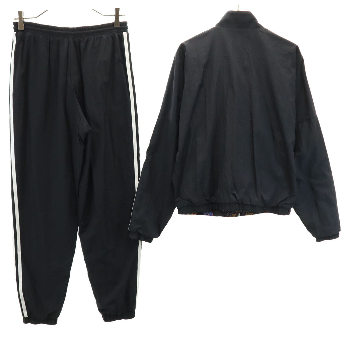 adidas Originals アディダスオリジナルス トレフォイルロゴ 花柄 ウインドブレーカー 上下 セットアップ L ブラック リバーシブル レディース