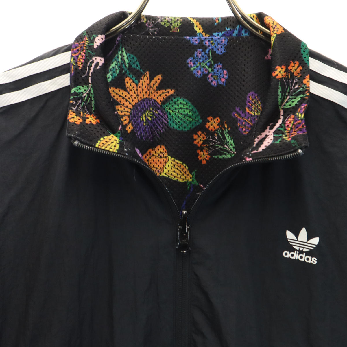 adidas Originals アディダスオリジナルス トレフォイルロゴ 花柄 ウインドブレーカー 上下 セットアップ L ブラック リバーシブル レディース
