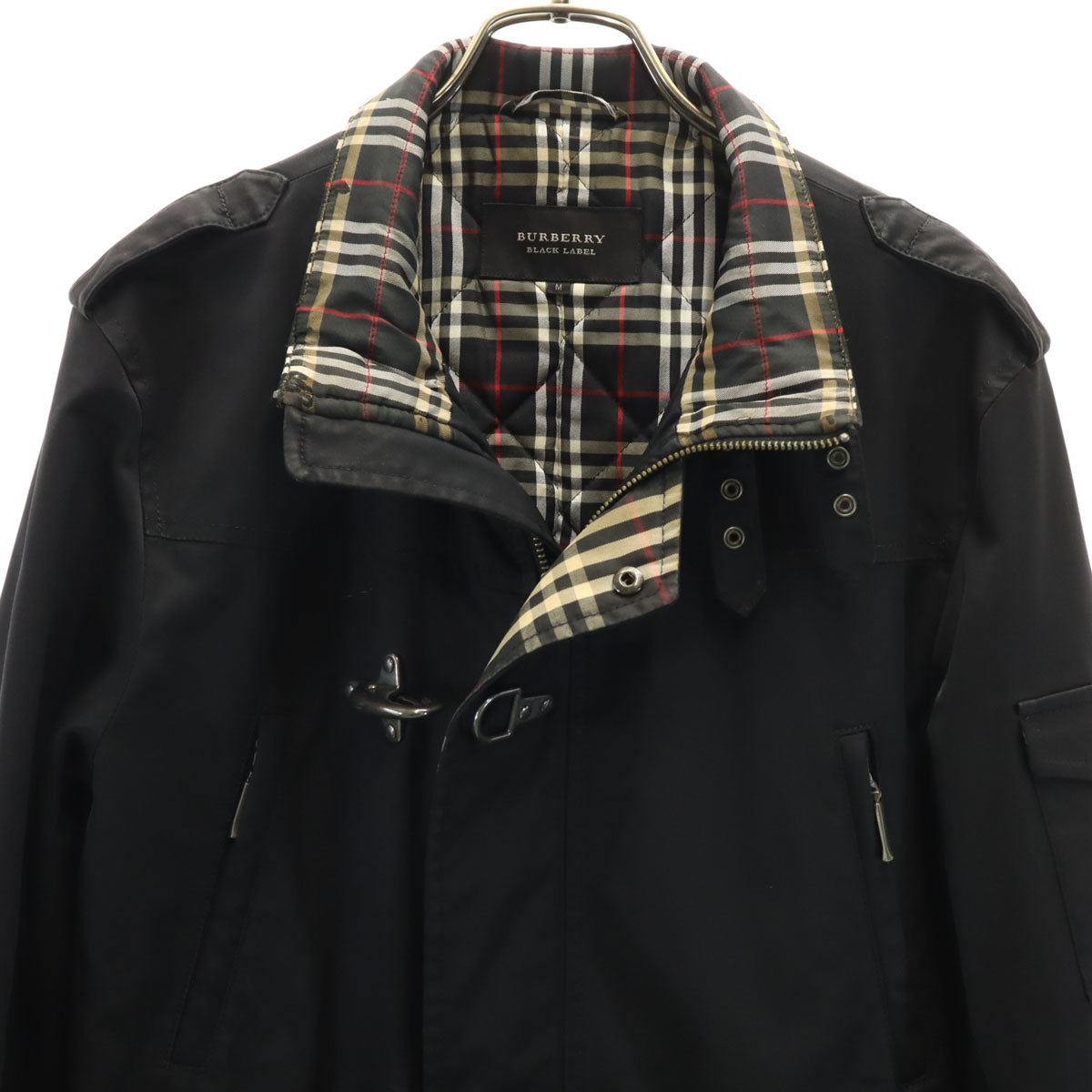 BURBERRY BLACK LABEL バーバリーブラックレーベル バックル付き 中綿ジャケット M ブラック 三陽商会 メンズ