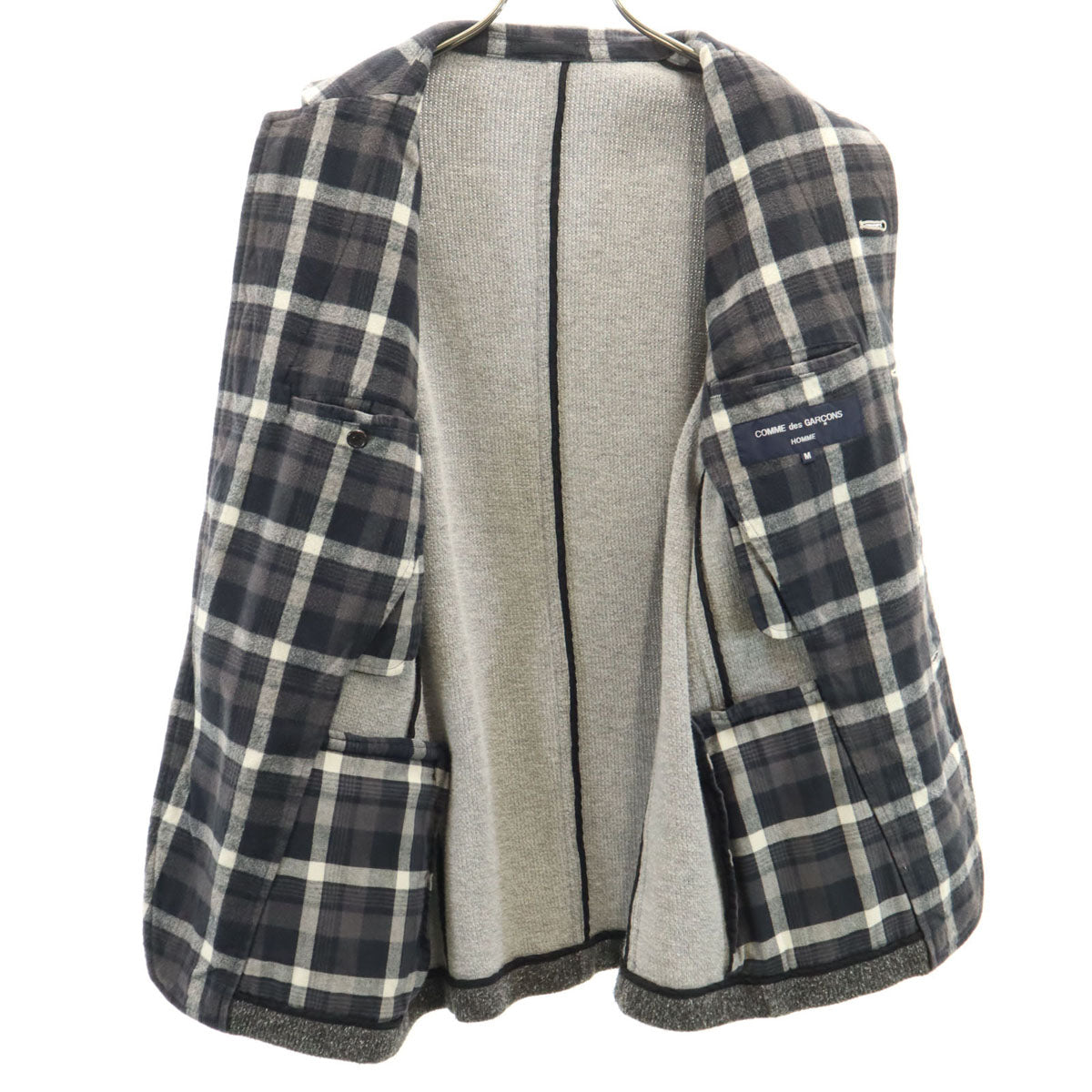 COMME des GARCONS HOMME コムデギャルソンオム 2010年 日本製 スタンドカラー テーラードジャケット M グレー系 メンズ