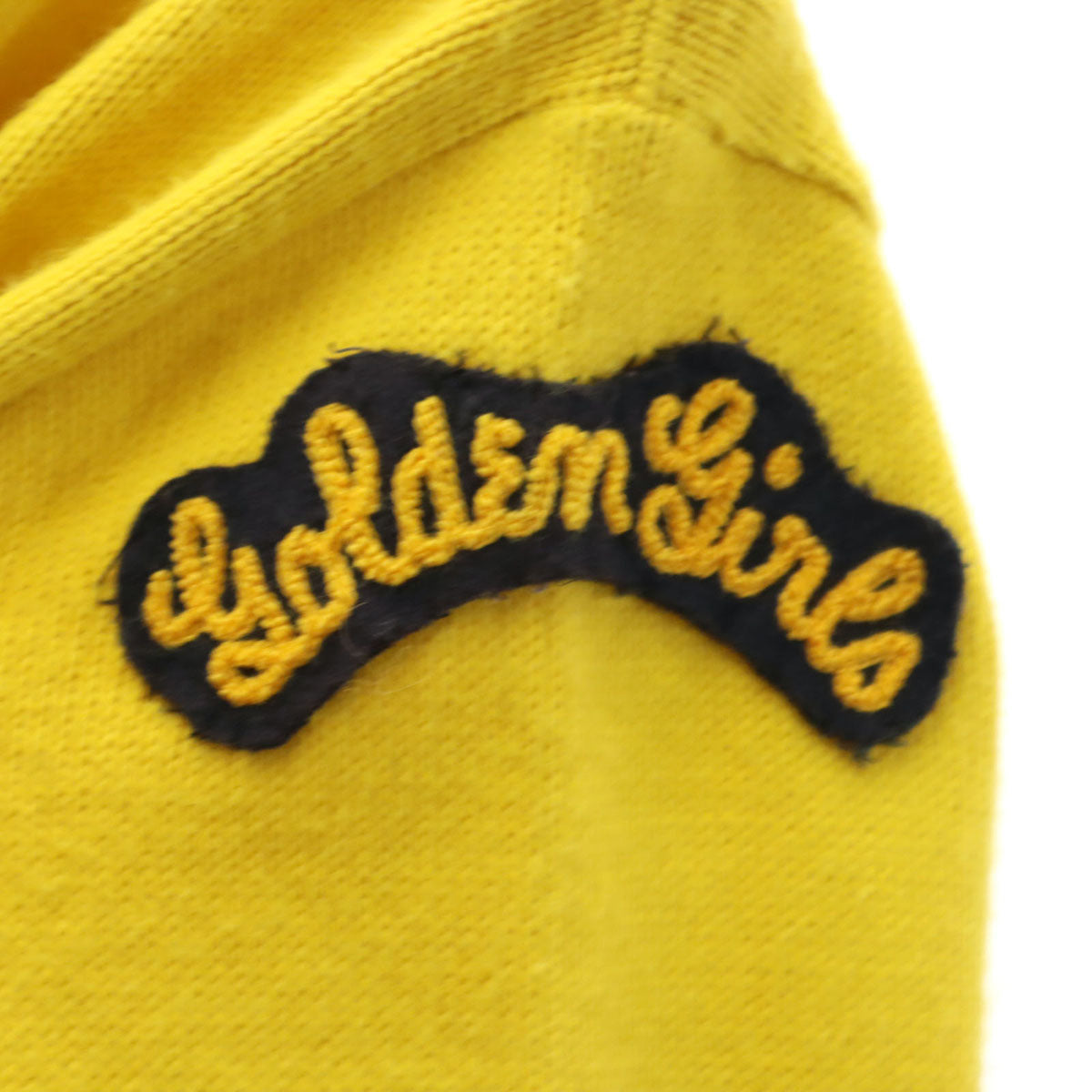 MELSON SCHOOL SUPPLY BOISE 70s 80s ヴィンテージ レタード Vネック ニット カーディガン 36 イエロー レディース