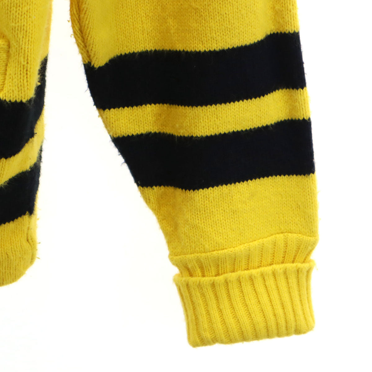 MELSON SCHOOL SUPPLY BOISE 70s 80s ヴィンテージ レタード Vネック ニット カーディガン 36 イエロー レディース