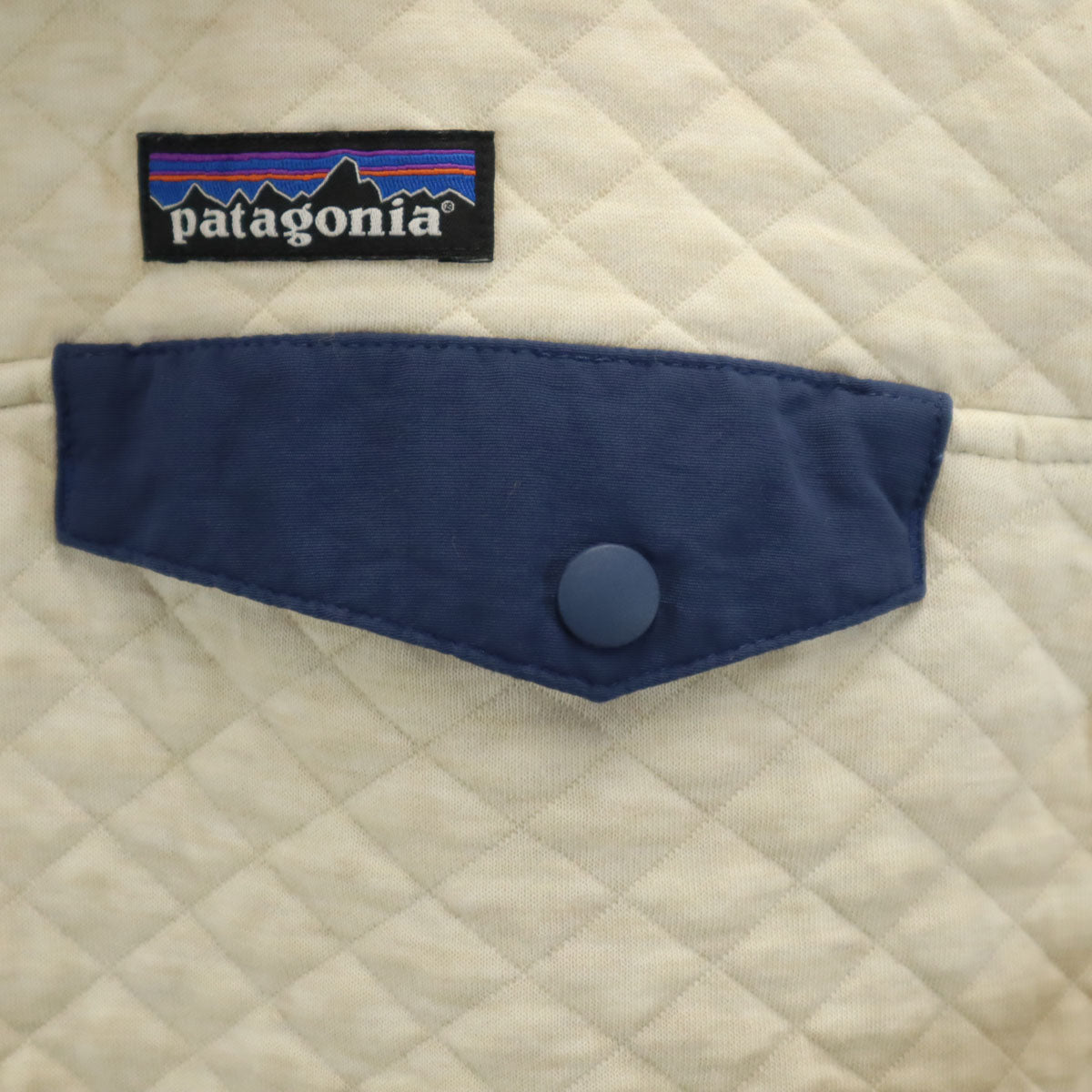 patagonia パタゴニア オーガニックコットン ダイヤモンドキルト スナップT プルオーバー ジャケット S ホワイト アウトドア 25282 メンズ