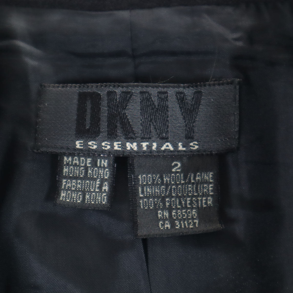 DKNY DONNA KARAN NEW YORK ダナキャランニューヨーク ウール テーラードジャケット 2 グレー ダブルボタン ブレザー レディース