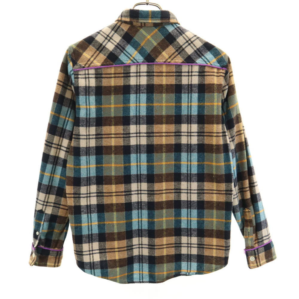 ROLLING CRADLE ローリングクレイドル ウールブレンド 日本製 チェック柄 長袖 フランネル ボタンダウンシャツ ブラウン系 メンズ