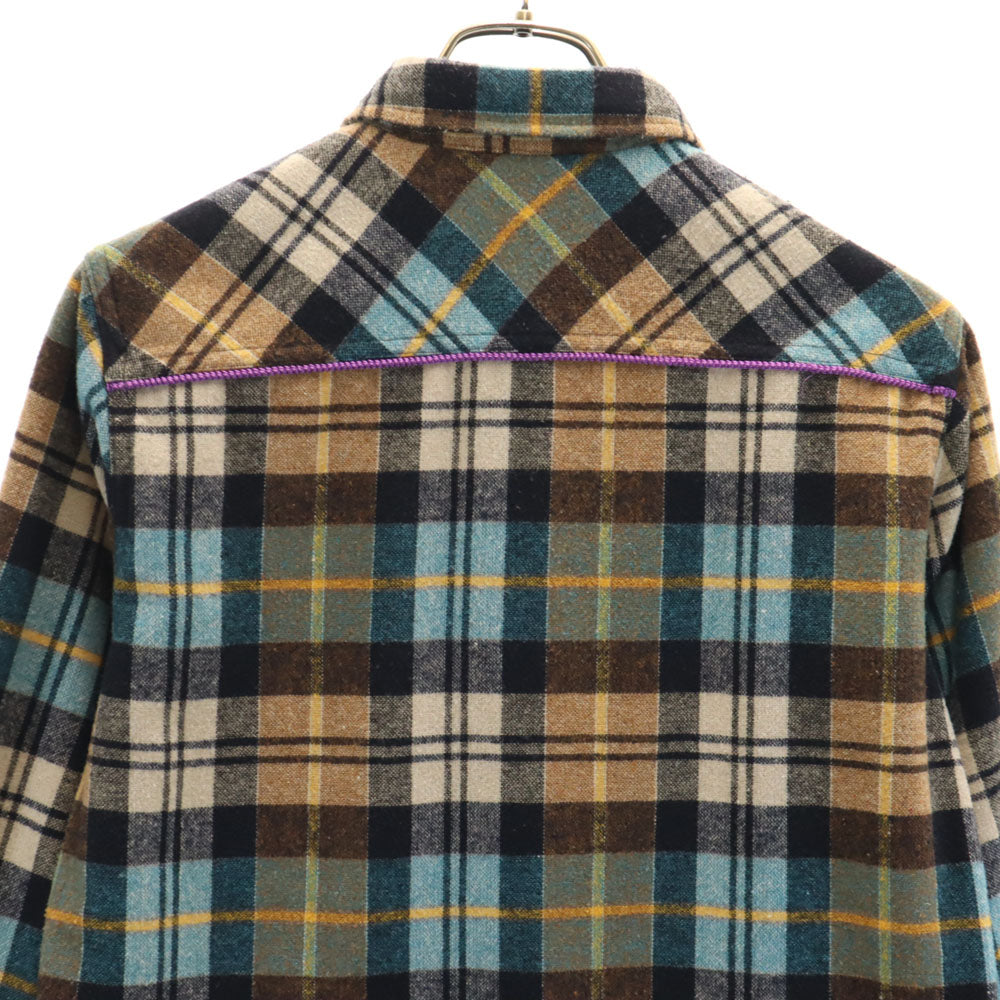 ROLLING CRADLE ローリングクレイドル ウールブレンド 日本製 チェック柄 長袖 フランネル ボタンダウンシャツ ブラウン系 メンズ