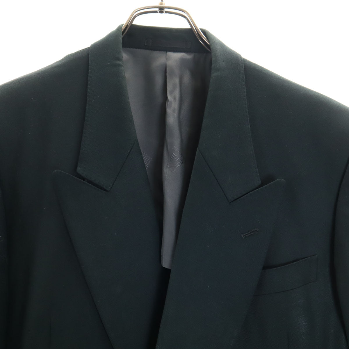 LANVIN ランバン 90s ウール オールド スーツ 上下 セットアップ ST48-55 ネイビー系 ダブルボタン メンズ