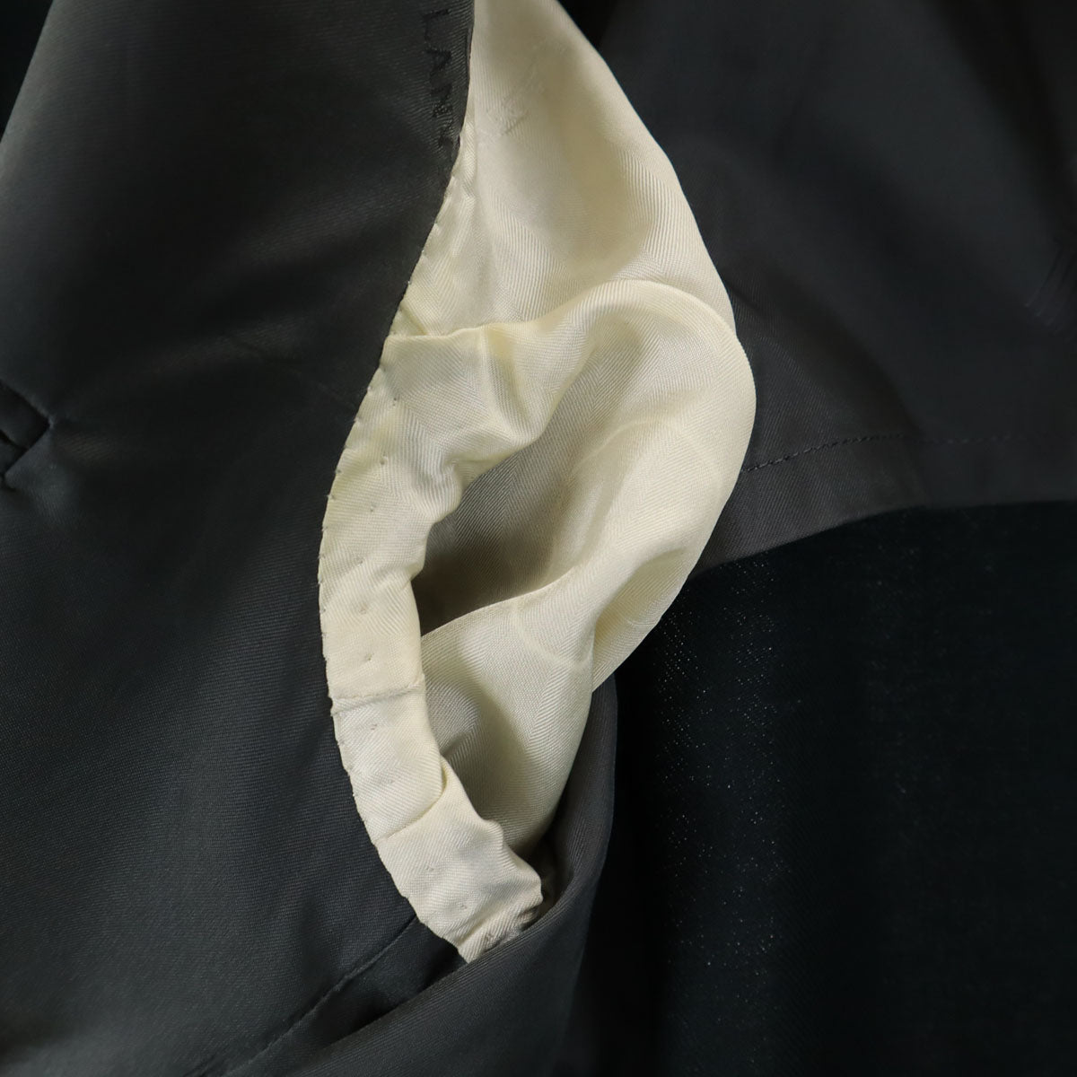 LANVIN ランバン 90s ウール オールド スーツ 上下 セットアップ ST48-55 ネイビー系 ダブルボタン メンズ