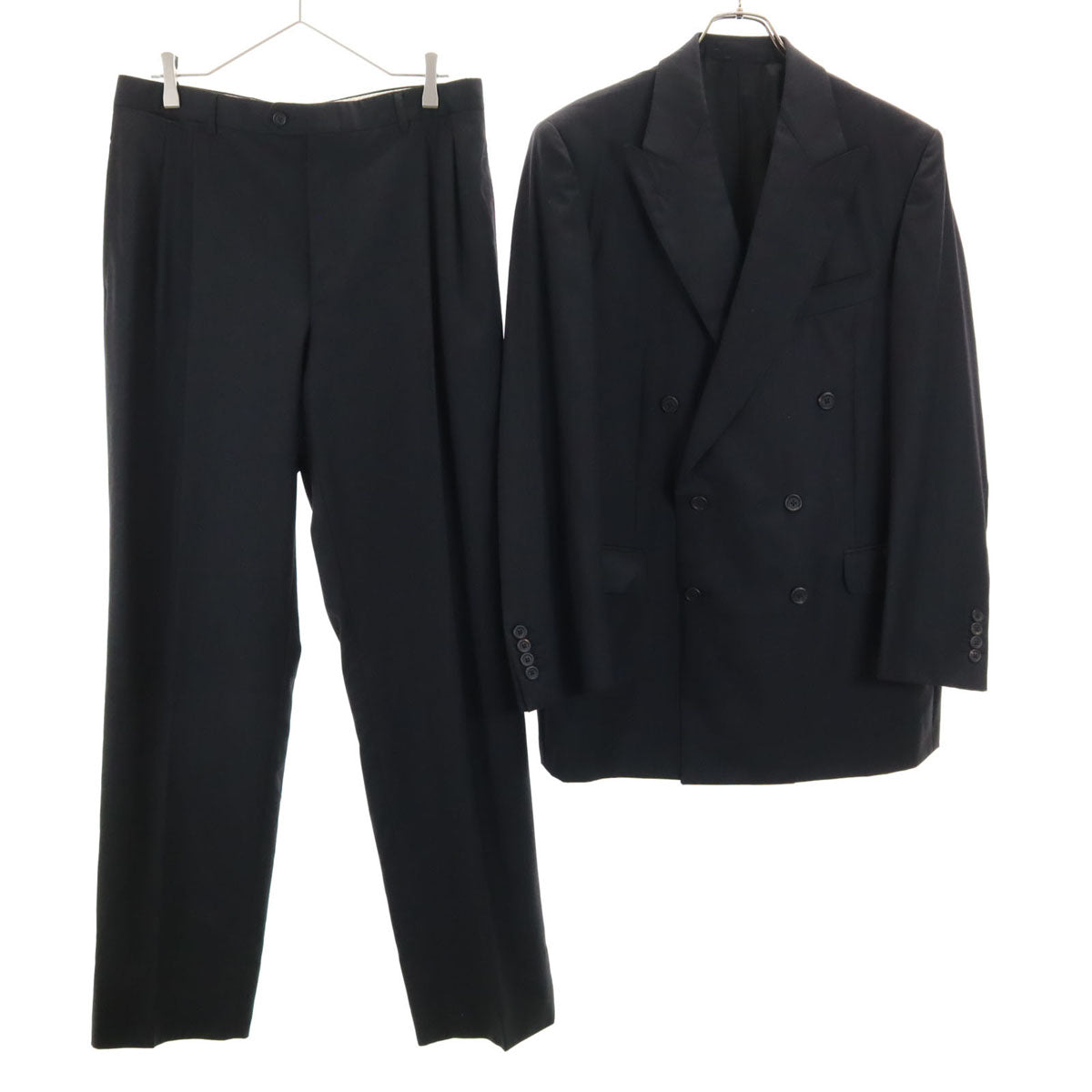 Dunhill ダンヒル ウール スーツ 上下 セットアップ 42/52R グレー ダブルボタン メンズ