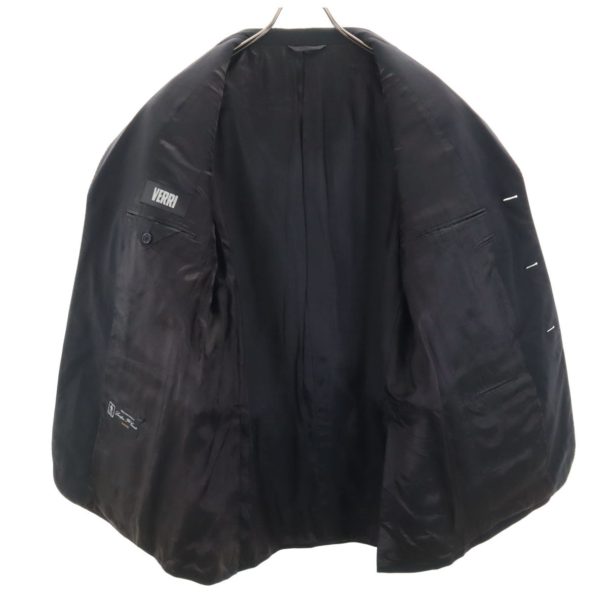 VERRI ヴェリー イタリア製 モヘアブレンド スーツ 上下 セットアップ 48R ブラック メンズ