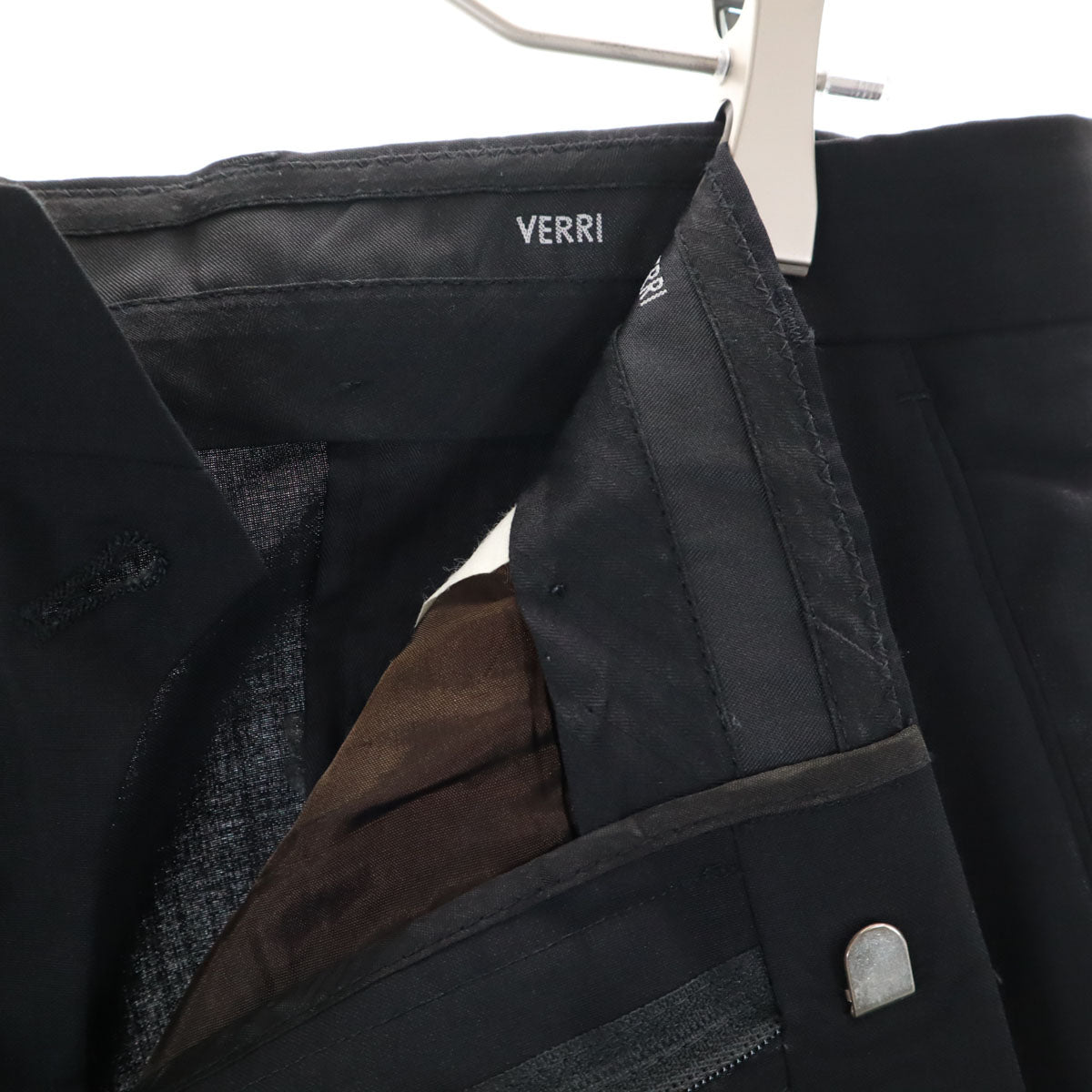 VERRI ヴェリー イタリア製 モヘアブレンド スーツ 上下 セットアップ 48R ブラック メンズ