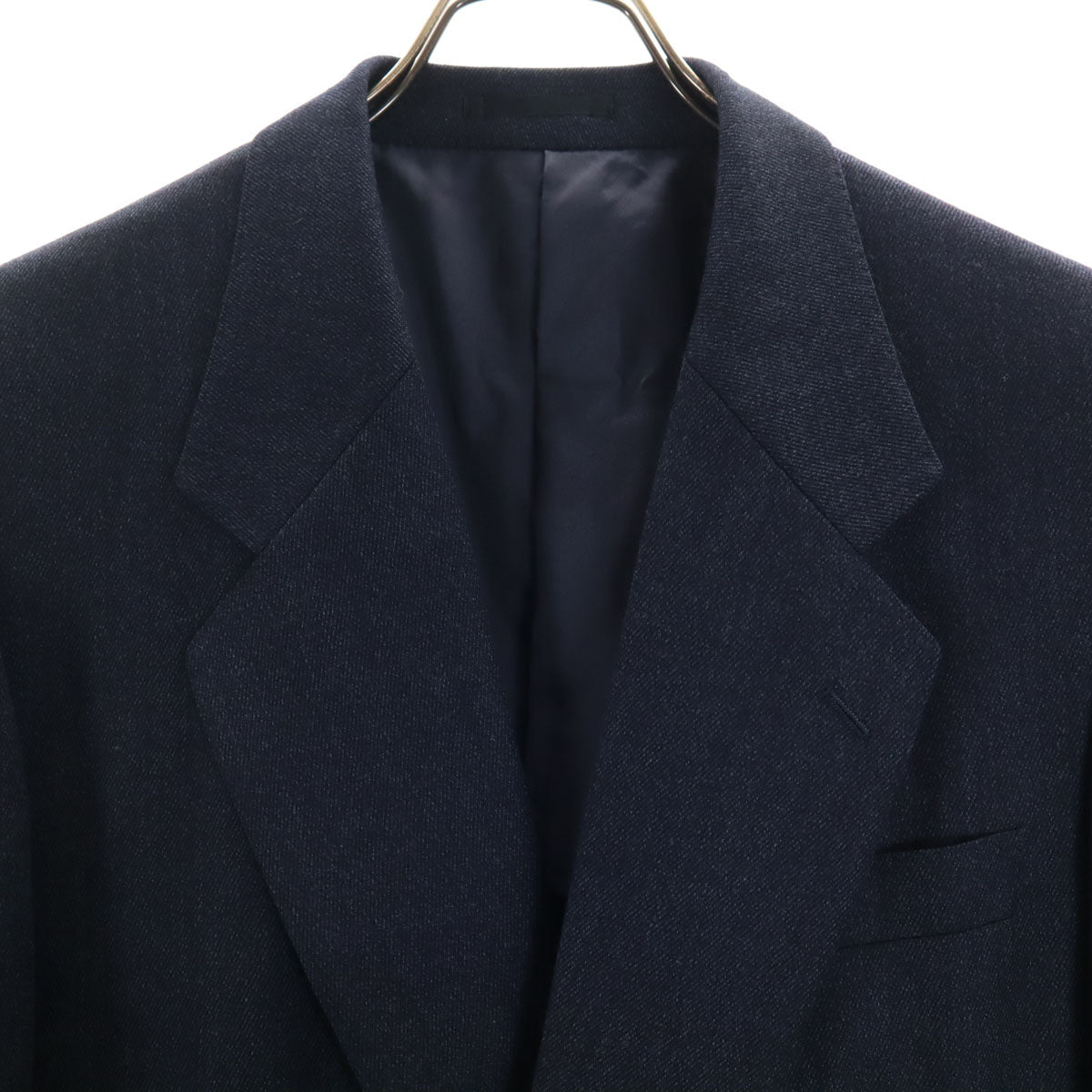 LANVIN ランバン 90s ウール オールド スーツ 上下 セットアップ R48-45 ネイビー系 メンズ