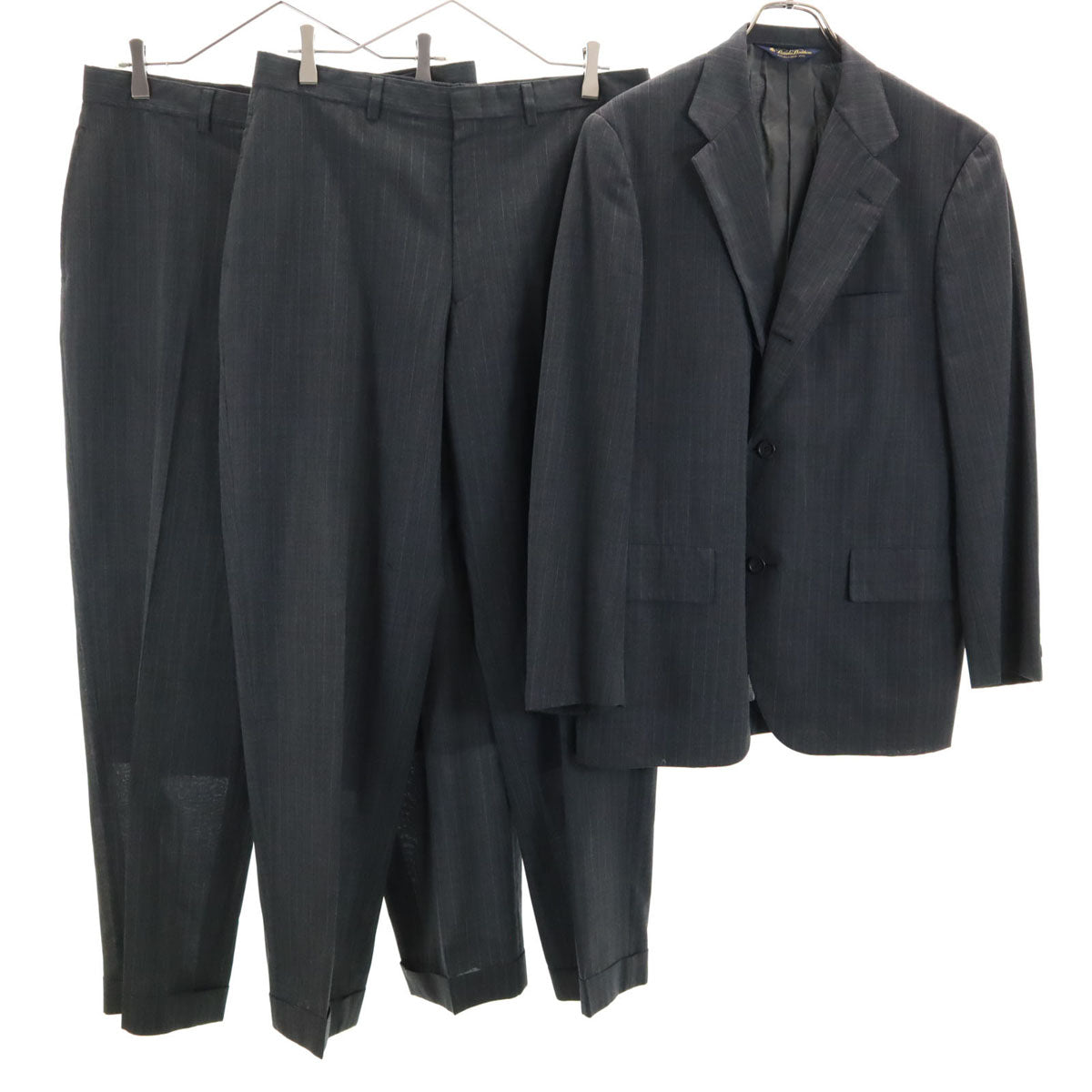 Brooks Brothers ブルックスブラザーズ ストライプ柄 スーツ 上下 セットアップ グレー メンズ