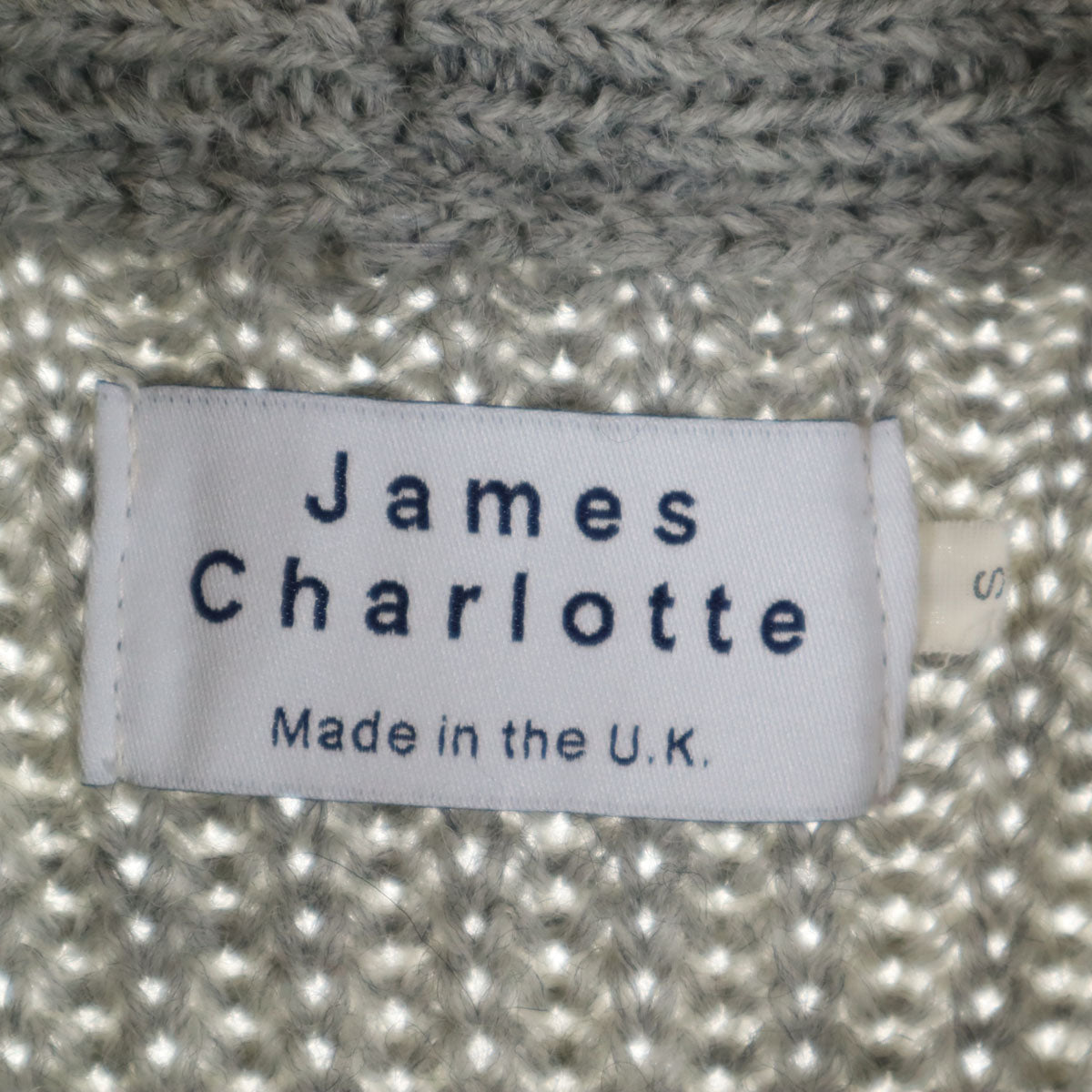 JAMES CHARLOTTE ジェームスシャルロット 長袖 カウチンジャケット S グレー くるみボタン レディース