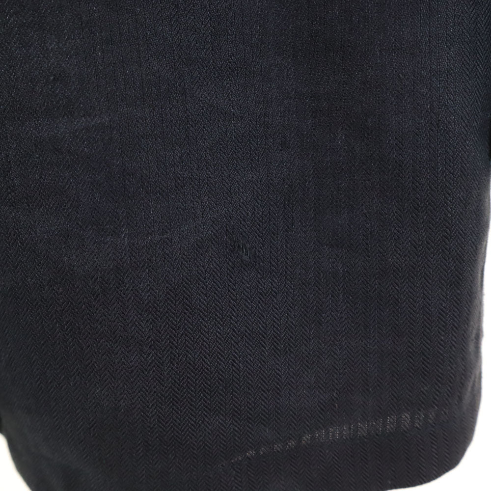 Salvatore Ferragamo サルヴァトーレフェラガモ 90s イタリア製 リネン オールド ヘリンボーン柄 テーラードジャケット 48 ネイビー ブレザー メンズ