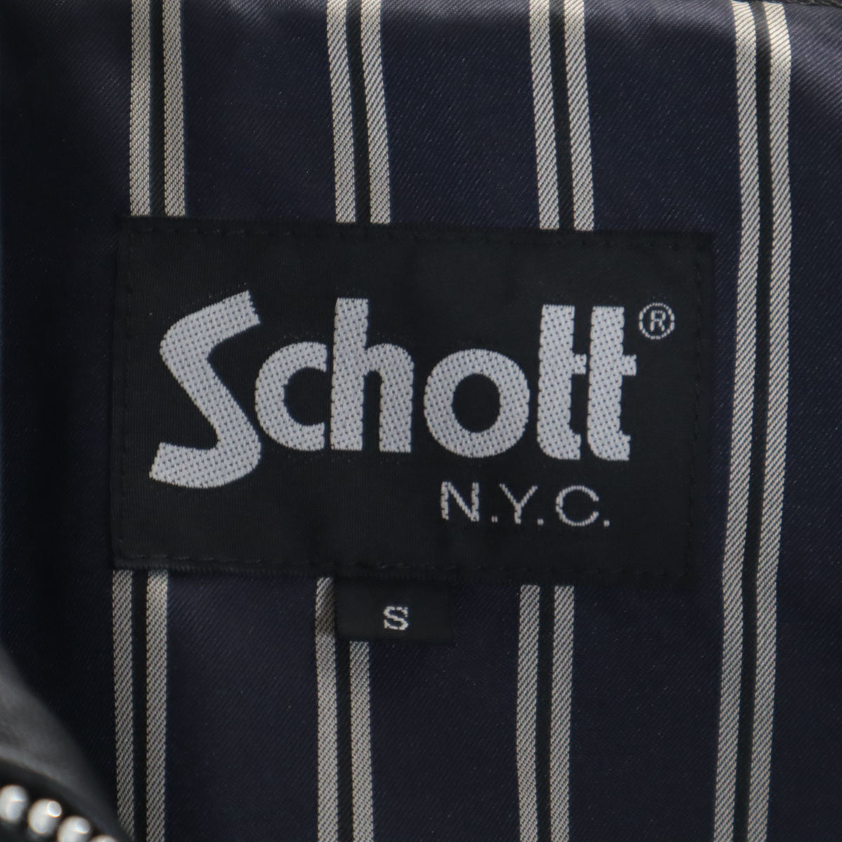 schott ショット EDIFICE別注 レザージャケット S ブラック ダブルジップ メンズ