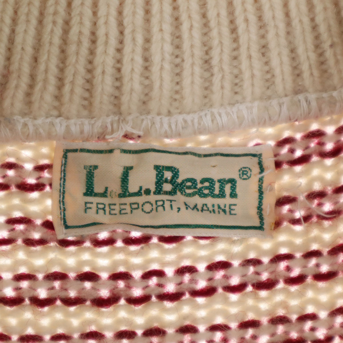 L.L.Bean エルエルビーン 80s 90s オールド 長袖 セーター ホワイト系 ニット アウトドア メンズ