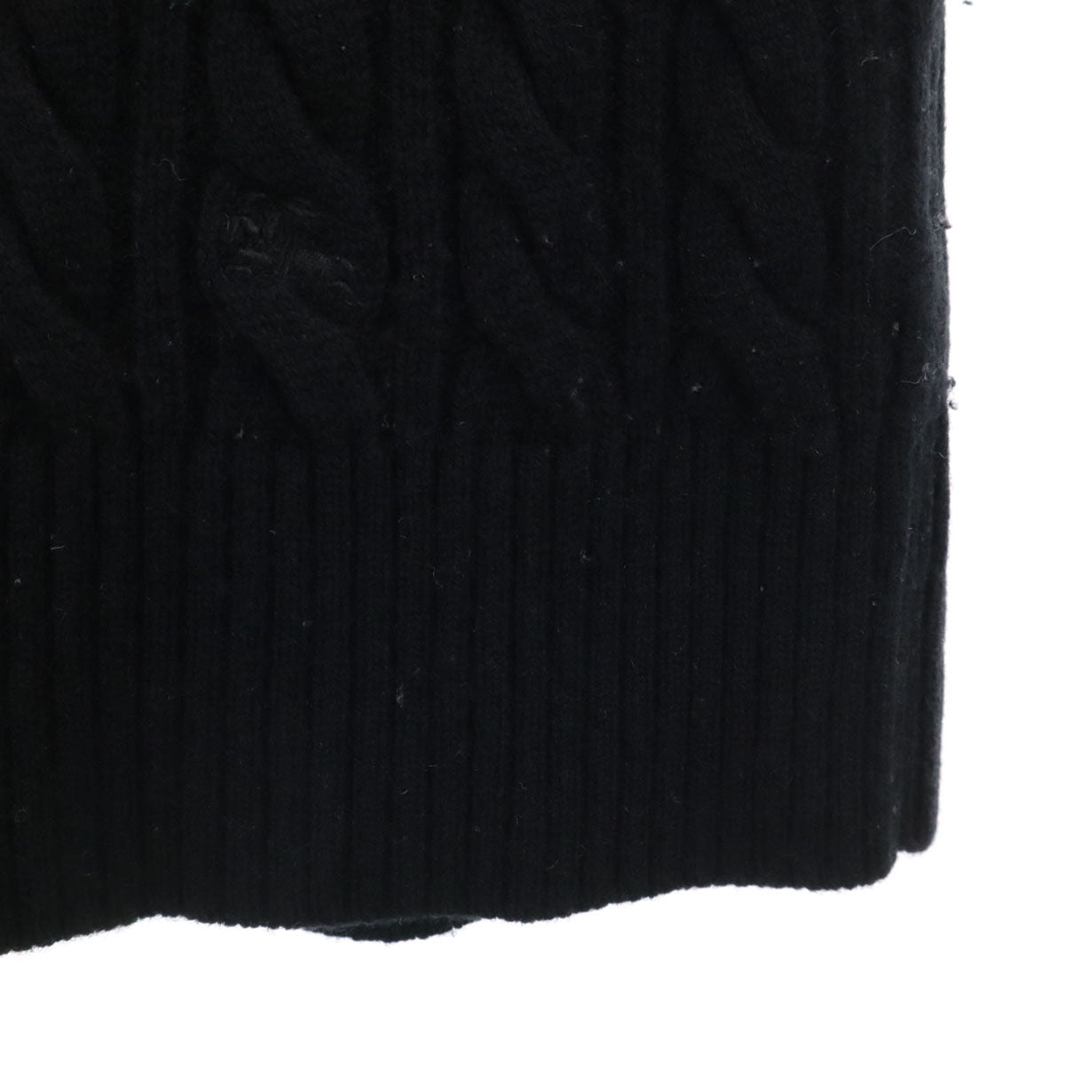 BURBERRY LONDON バーバリーロンドン ウールカシミヤブレンド 長袖 ハーフボタン セーター 2 ブラック 三陽商会 ニット レディース