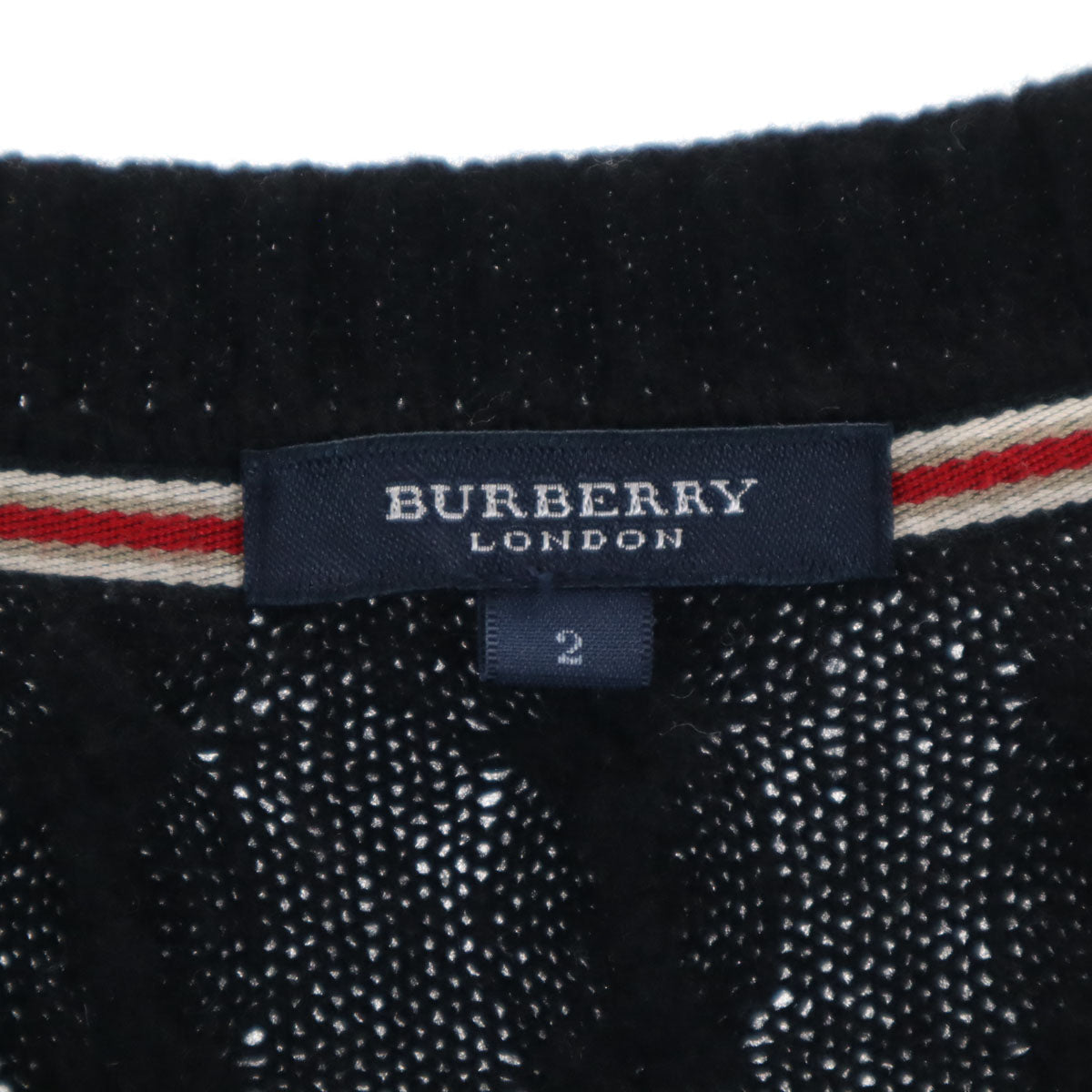 BURBERRY LONDON バーバリーロンドン ウールカシミヤブレンド 長袖 ハーフボタン セーター 2 ブラック 三陽商会 ニット レディース