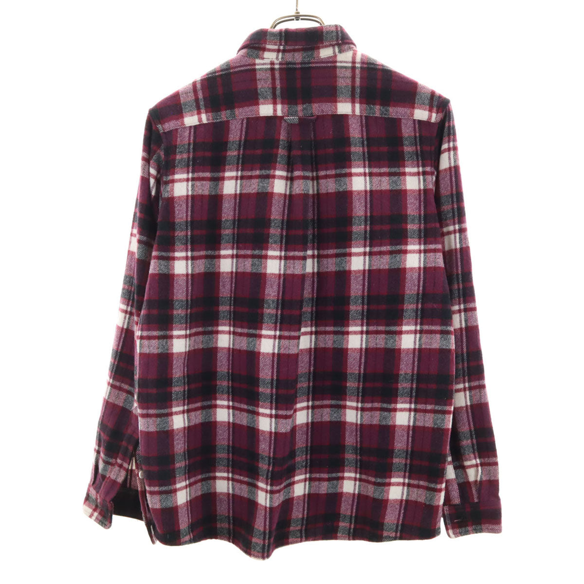 THE NORTH FACE ノースフェイス ウールブレンド チェック柄 長袖 シャツ M パープル系 アウトドア NR61408 メンズ