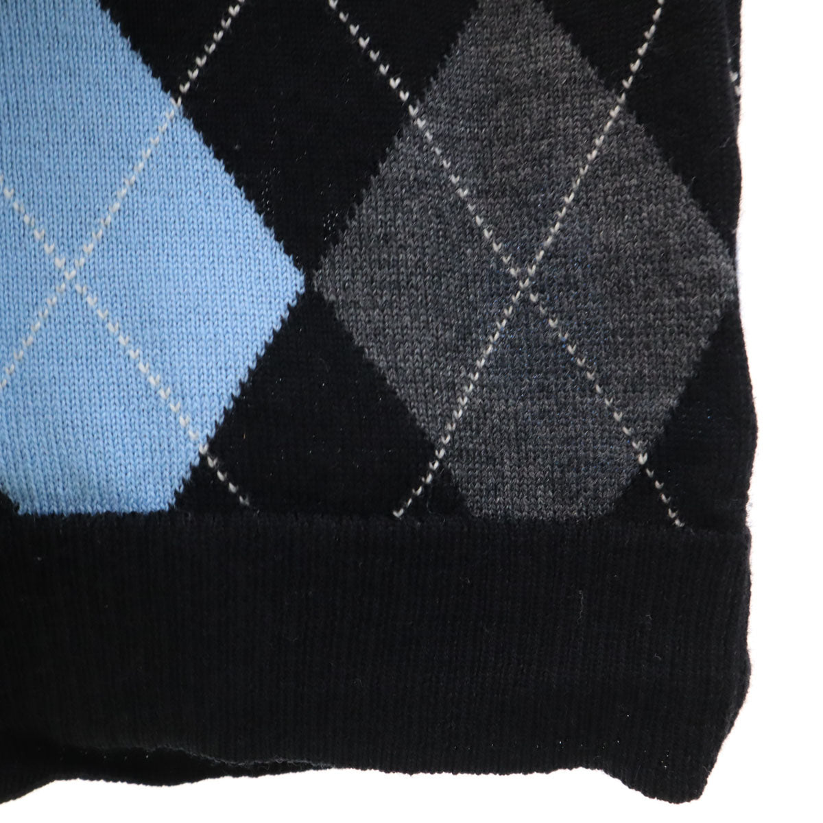 BURBERRY BLACK LABEL バーバリーブラックレーベル アーガイル柄 長袖 セーター 2 水色 三陽商会 ニット メンズ