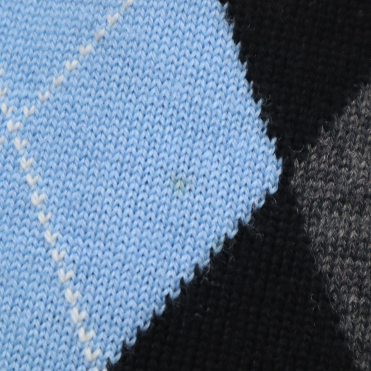 BURBERRY BLACK LABEL バーバリーブラックレーベル アーガイル柄 長袖 セーター 2 水色 三陽商会 ニット メンズ