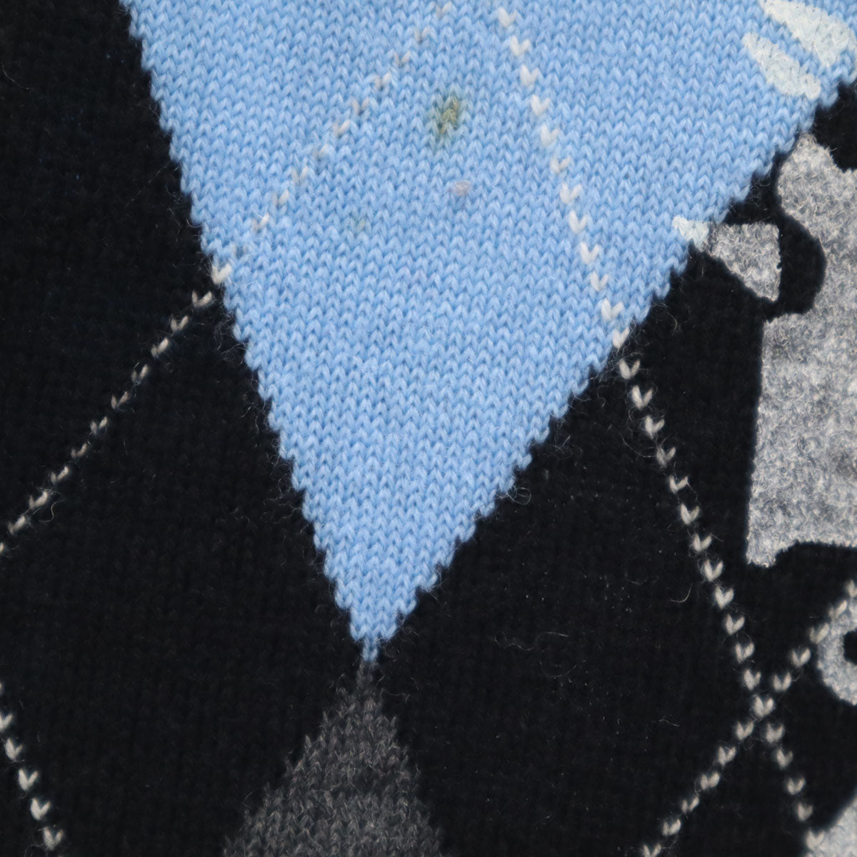 BURBERRY BLACK LABEL バーバリーブラックレーベル アーガイル柄 長袖 セーター 2 水色 三陽商会 ニット メンズ