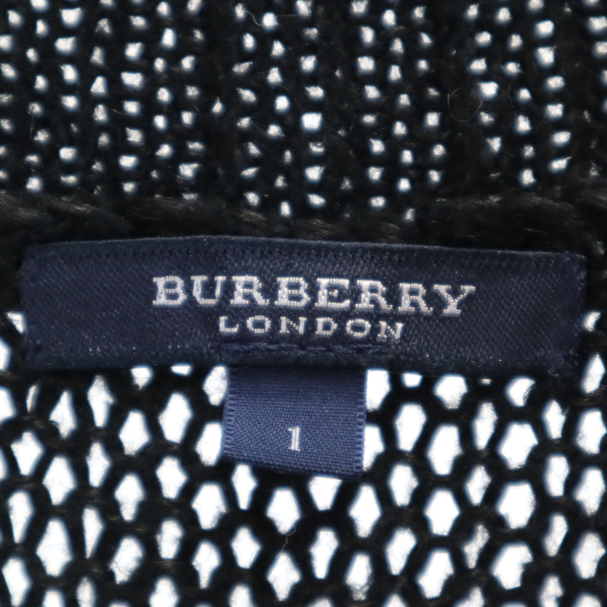 BURBERRY LONDON バーバリーロンドン リネン 長袖 Vネック ニット 1 ブラック 三陽商会 セーター レディース