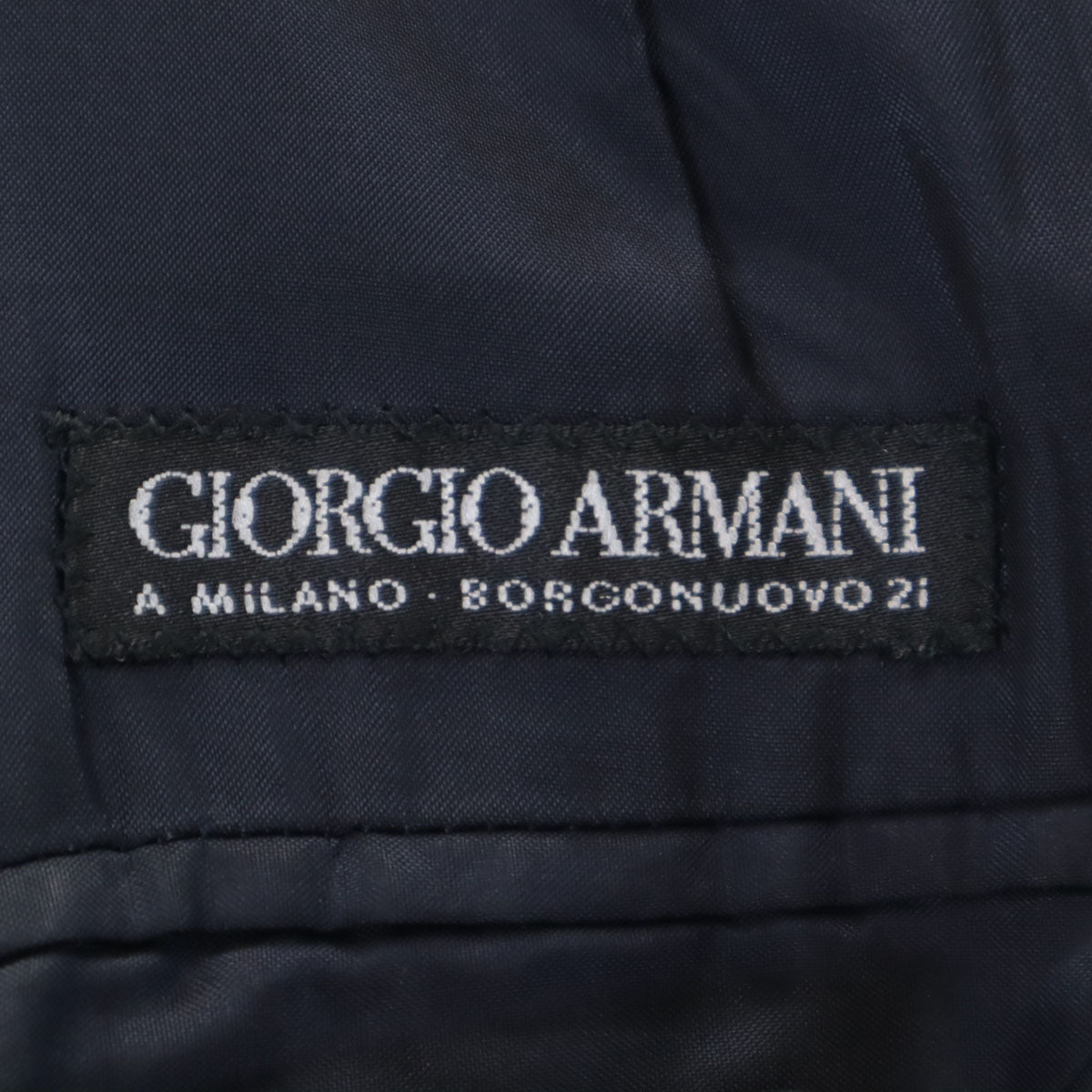 GIORGIO ARMANI ジョルジオアルマーニ 90s イタリア製 ウールブレンド オールド テーラードジャケット 54 ネイビー系 オーバーサイズ メンズ