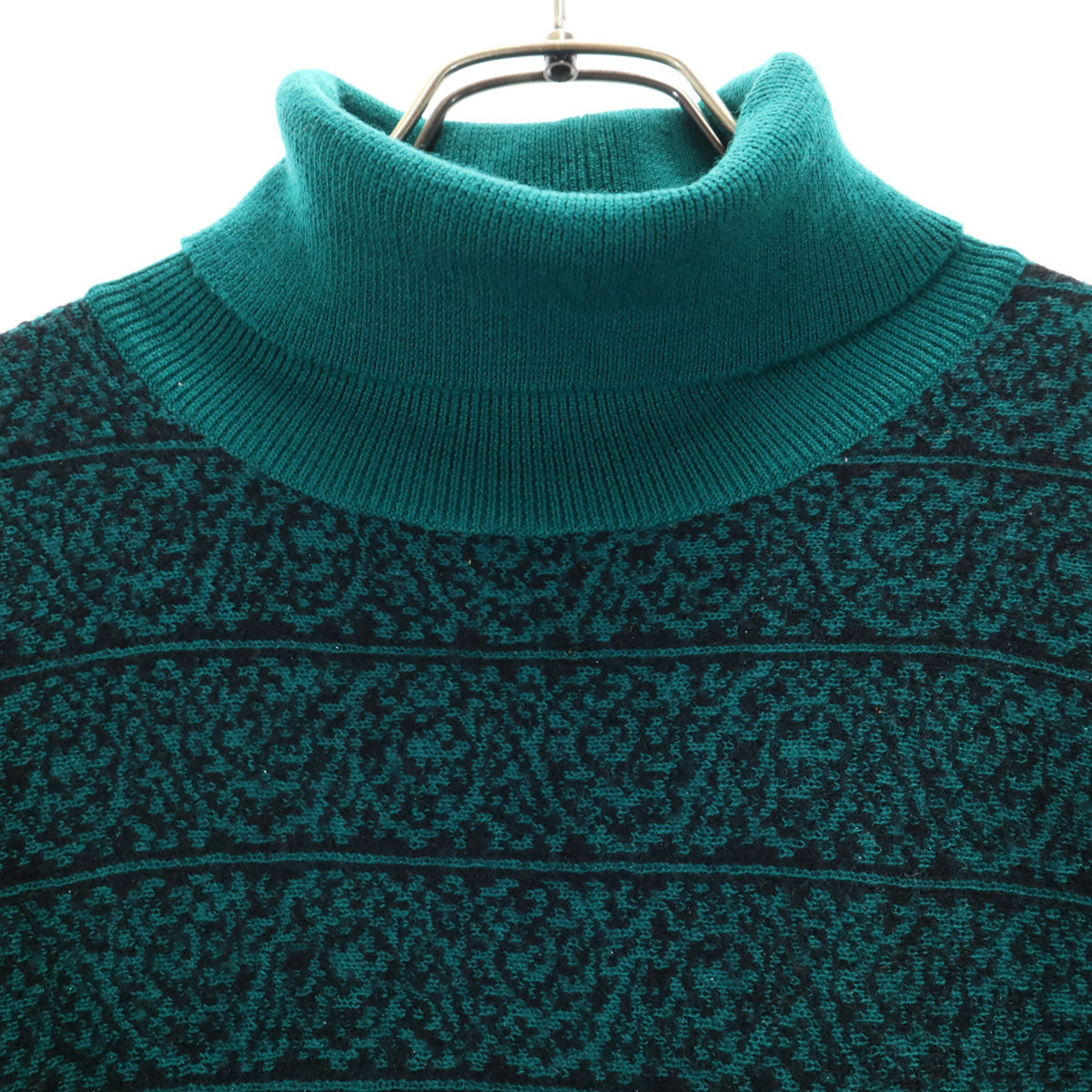 Missoni ミッソーニ イタリア製 ウールブレンド 長袖 タートルネック ニット 44 グリーン系 セーター レディース
