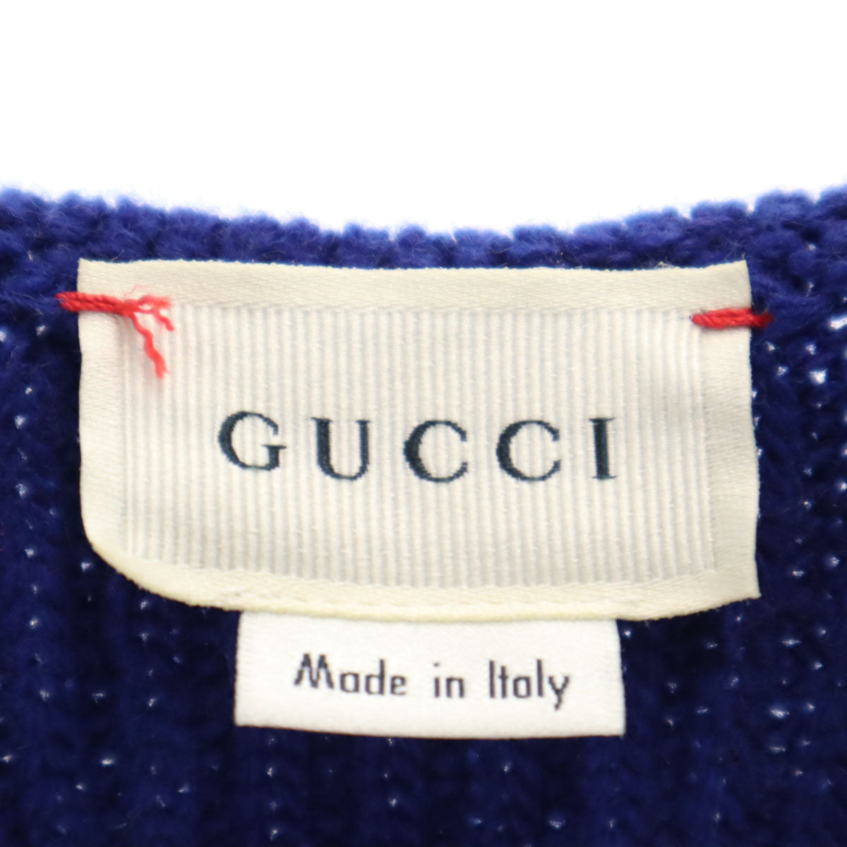 GUCCI グッチ イタリア製 ウール ノースリーブ ニット ワンピース 12/18m ブルー キッズ