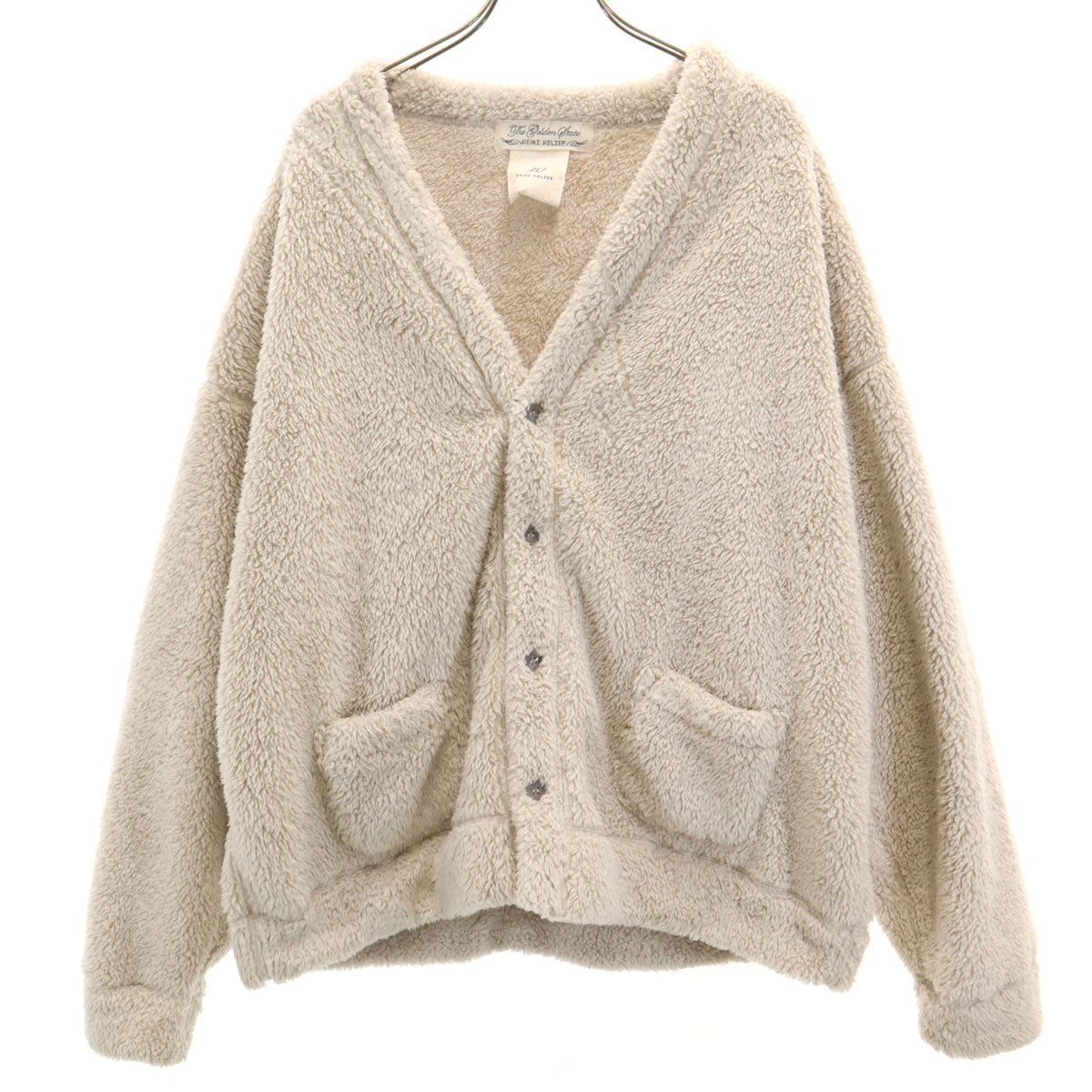 REMI RELIEF レミレリーフ 日本製 長袖 ボア カーディガン M ベージュ系 メンズ