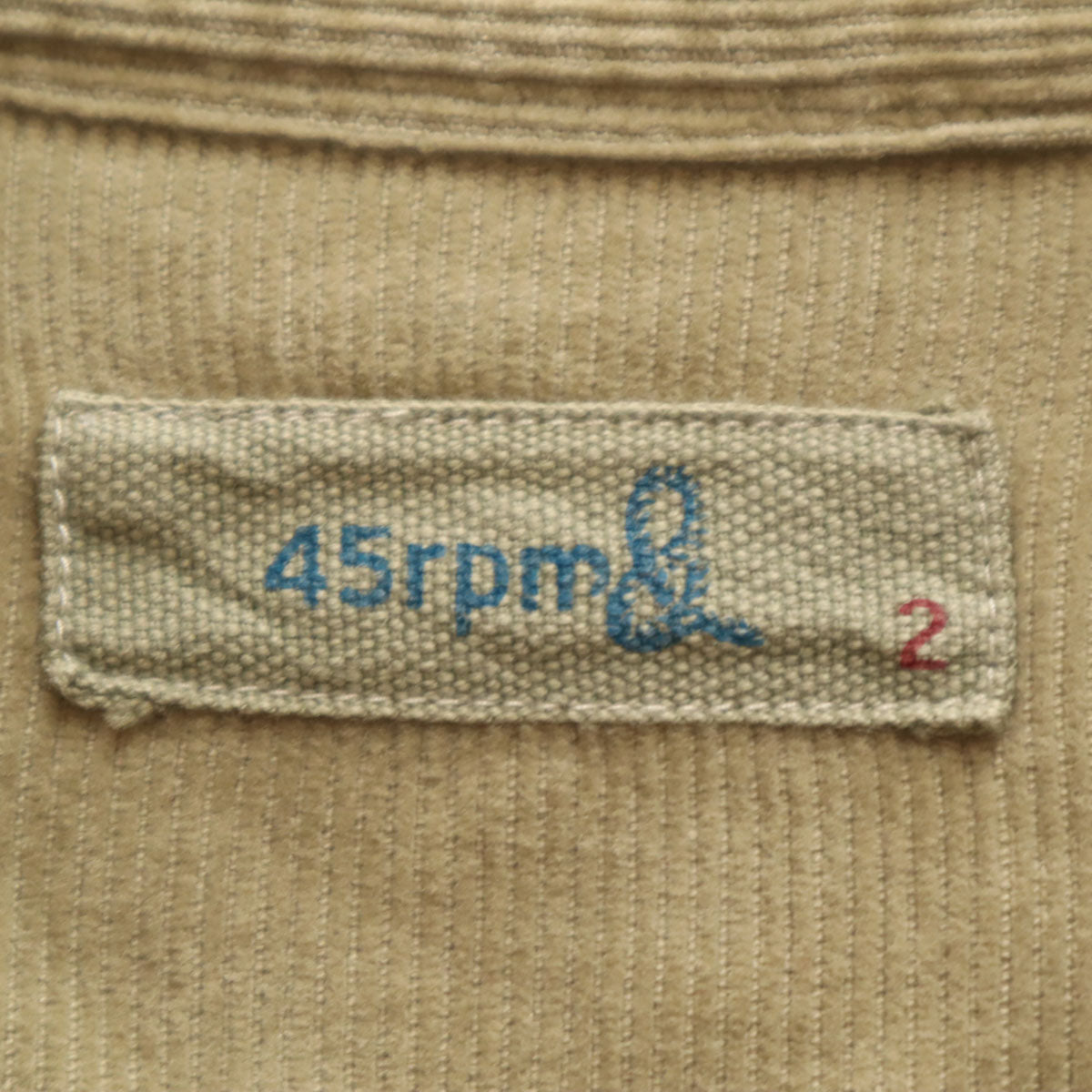 45rpm& フォーティファイブアールピーエムアンド 日本製 長袖 コーデュロイシャツ 2 ベージュ系 レディース