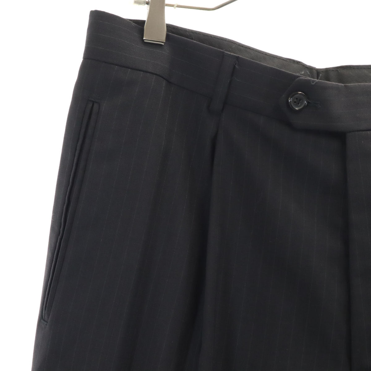 HUGO BOSS ヒューゴボス ストライプ柄 スーツ 上下 セットアップ 52 ブラック メンズ