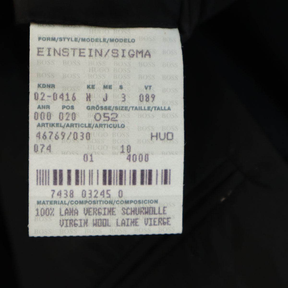 HUGO BOSS ヒューゴボス ストライプ柄 スーツ 上下 セットアップ 52 ブラック メンズ