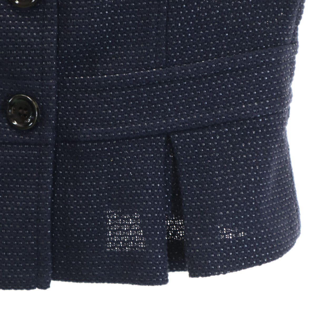 BURBERRY BLACK LABEL バーバリーブラックレーベル 日本製 総柄 5分袖 スカートスーツ 上下 セットアップ 40 ネイビー 三陽商会 レディース