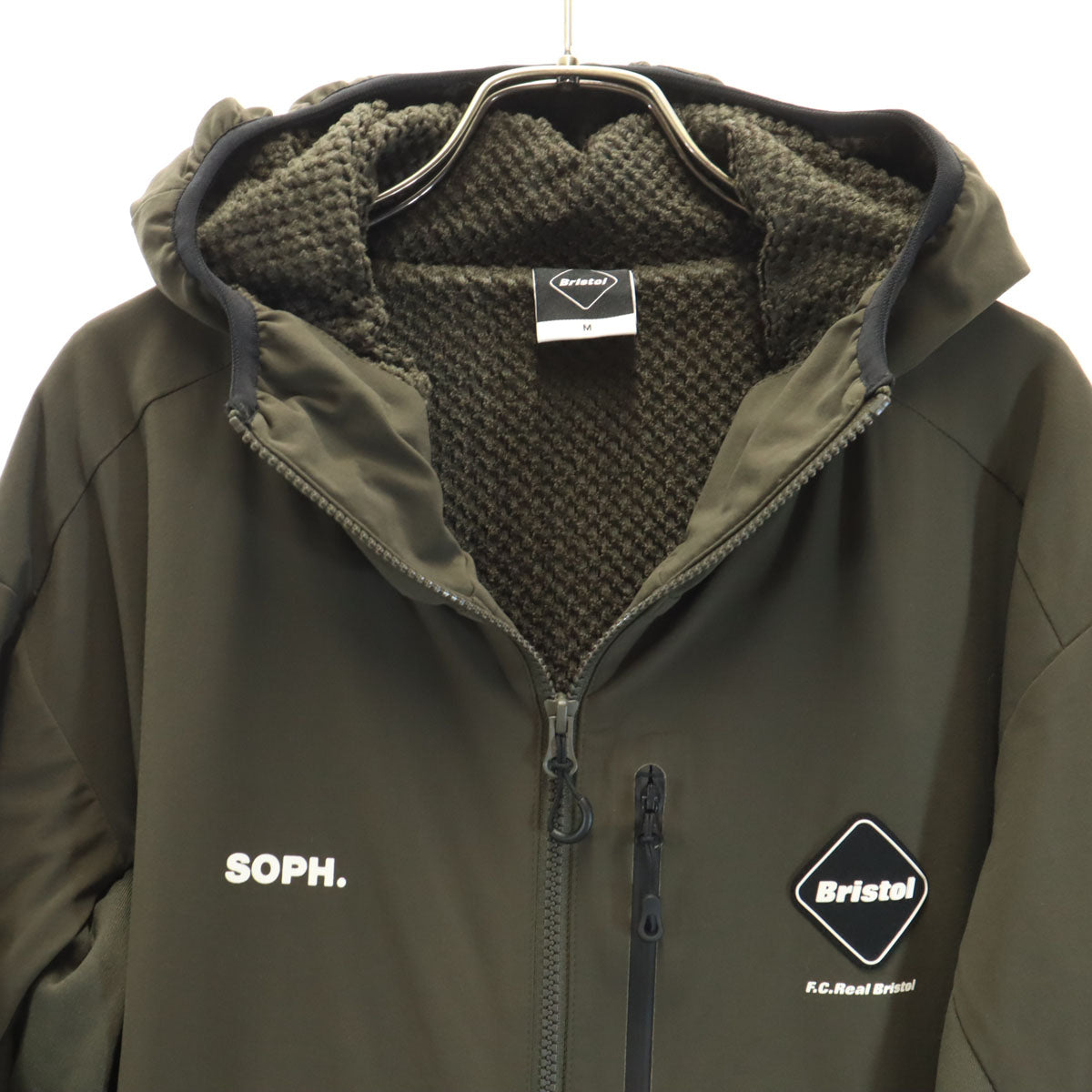 F.C.Real Bristol エフシーレアルブリストル ジップパーカー 上下 セットアップ M カーキ メンズ