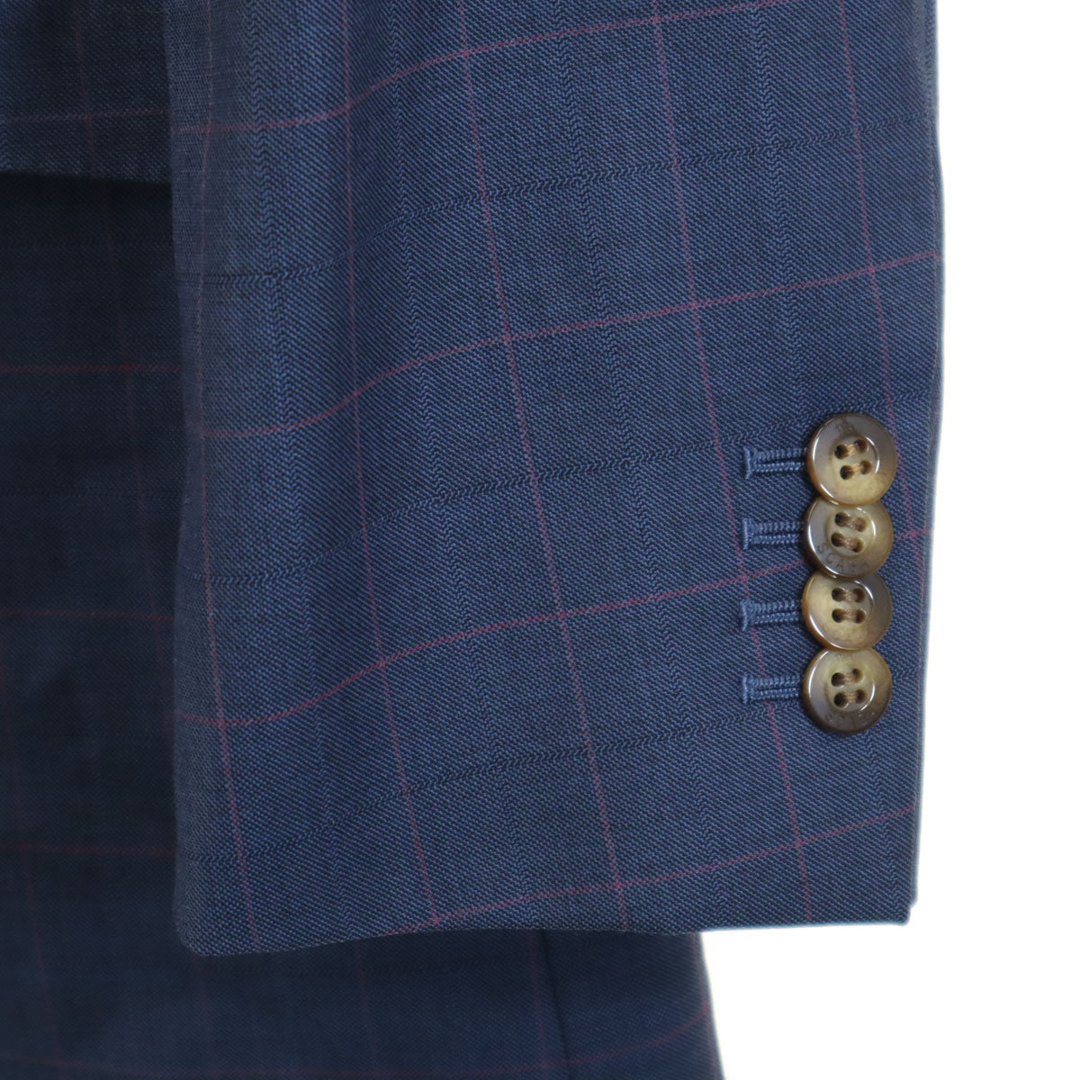 SCABAL スキャバル 日本製 ウール スーツ 上下 セットアップ ネイビー 3ピース メンズ