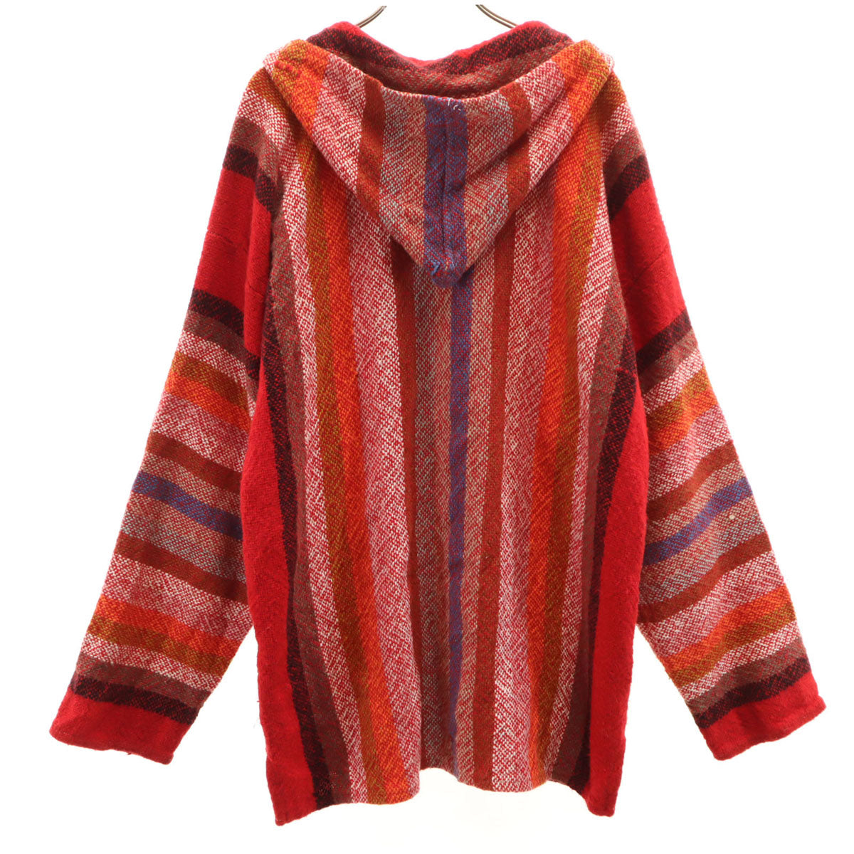 80s 90s オールド ストライプ柄 長袖 メキシカン パーカー XL レッド メンズ