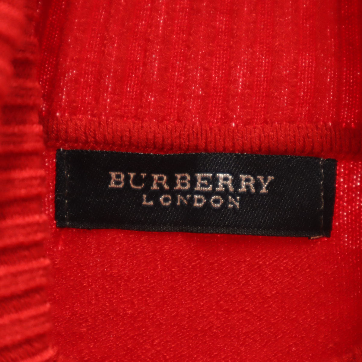 BURBERRY LONDON バーバリーロンドン チェック柄 長袖 タートルネック セーター レッド ニット レディース