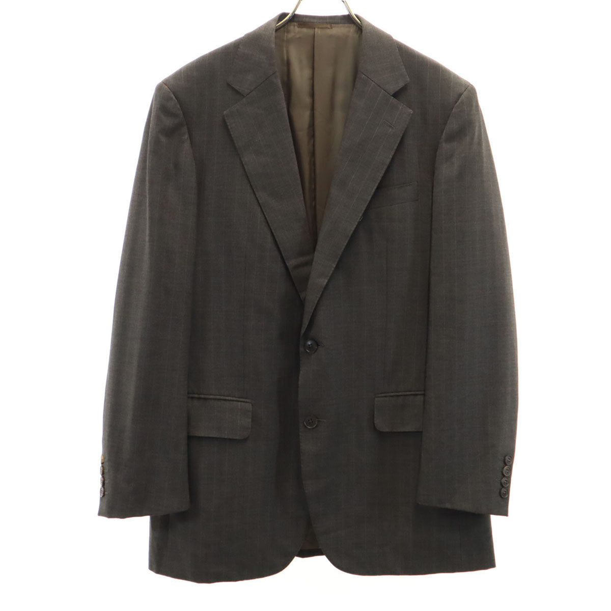 BURBERRY LONDON バーバリーロンドン 日本製 ストライプ柄 テーラードジャケット A7 チャコールグレー 三陽商会 メンズ