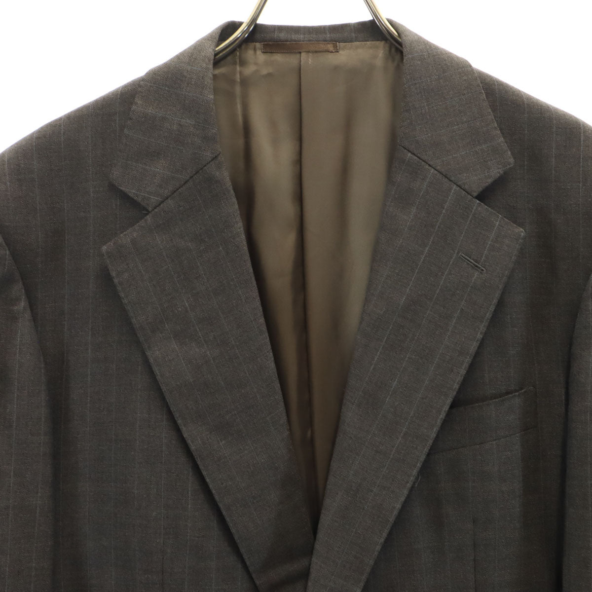 BURBERRY LONDON バーバリーロンドン 日本製 ストライプ柄 テーラードジャケット A7 チャコールグレー 三陽商会 メンズ