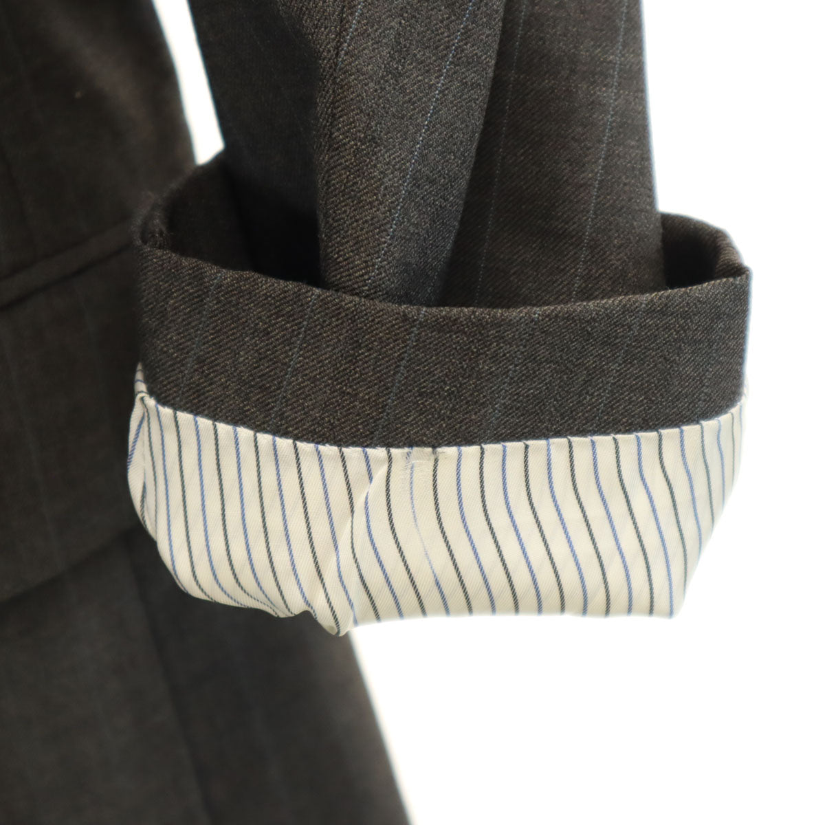 BURBERRY LONDON バーバリーロンドン 日本製 ストライプ柄 テーラードジャケット A7 チャコールグレー 三陽商会 メンズ