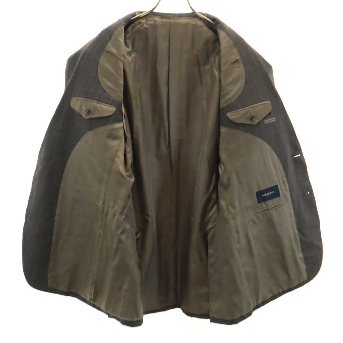 BURBERRY LONDON バーバリーロンドン 日本製 ストライプ柄 テーラードジャケット A7 チャコールグレー 三陽商会 メンズ