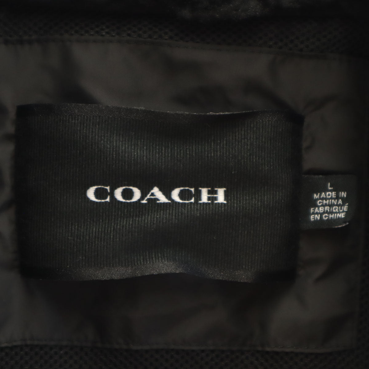COACH コーチ ノベルティ シェルパ ベスト L ブラック CW690 ボア メンズ