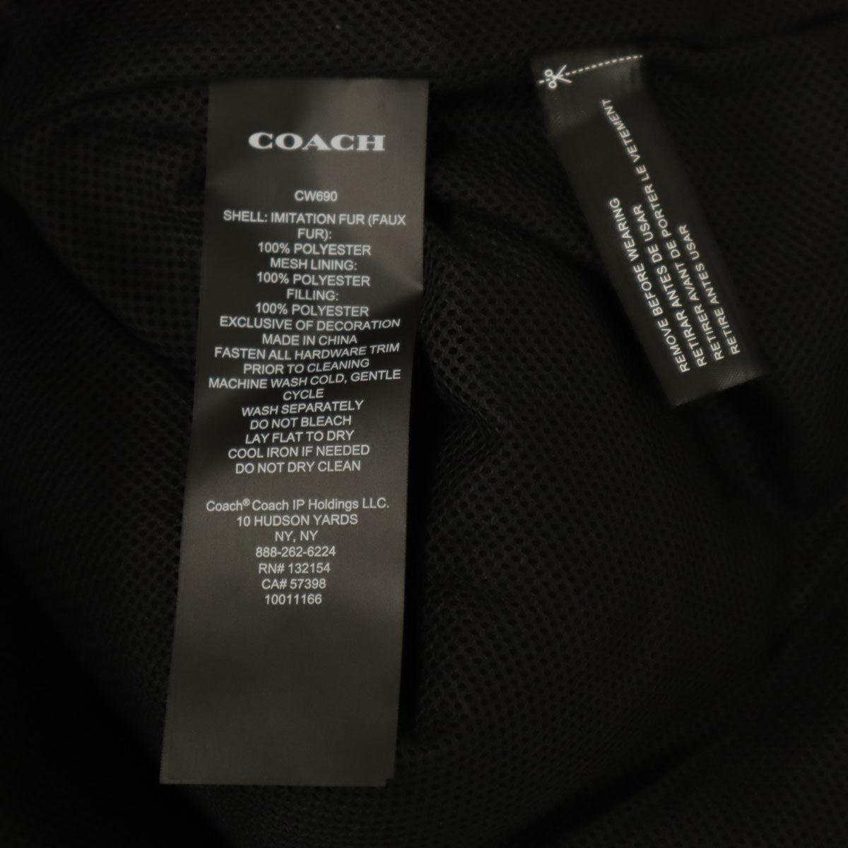 COACH コーチ ノベルティ シェルパ ベスト L ブラック CW690 ボア メンズ